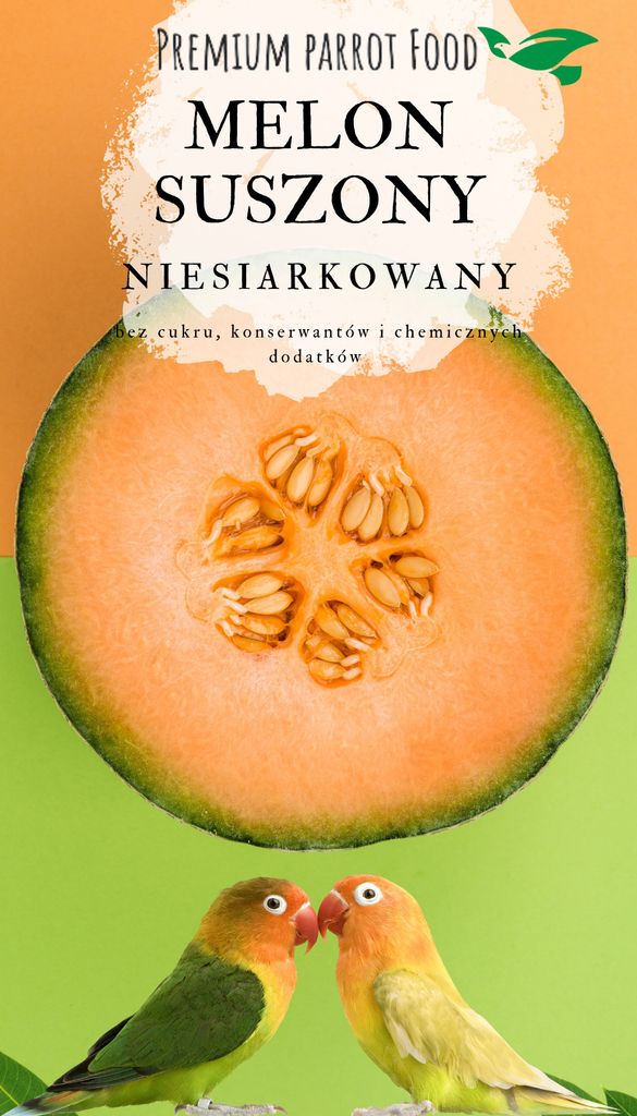 Premium Papageienfutter - Natürlich Getrocknete Melone, Gesunder Snack 100G
