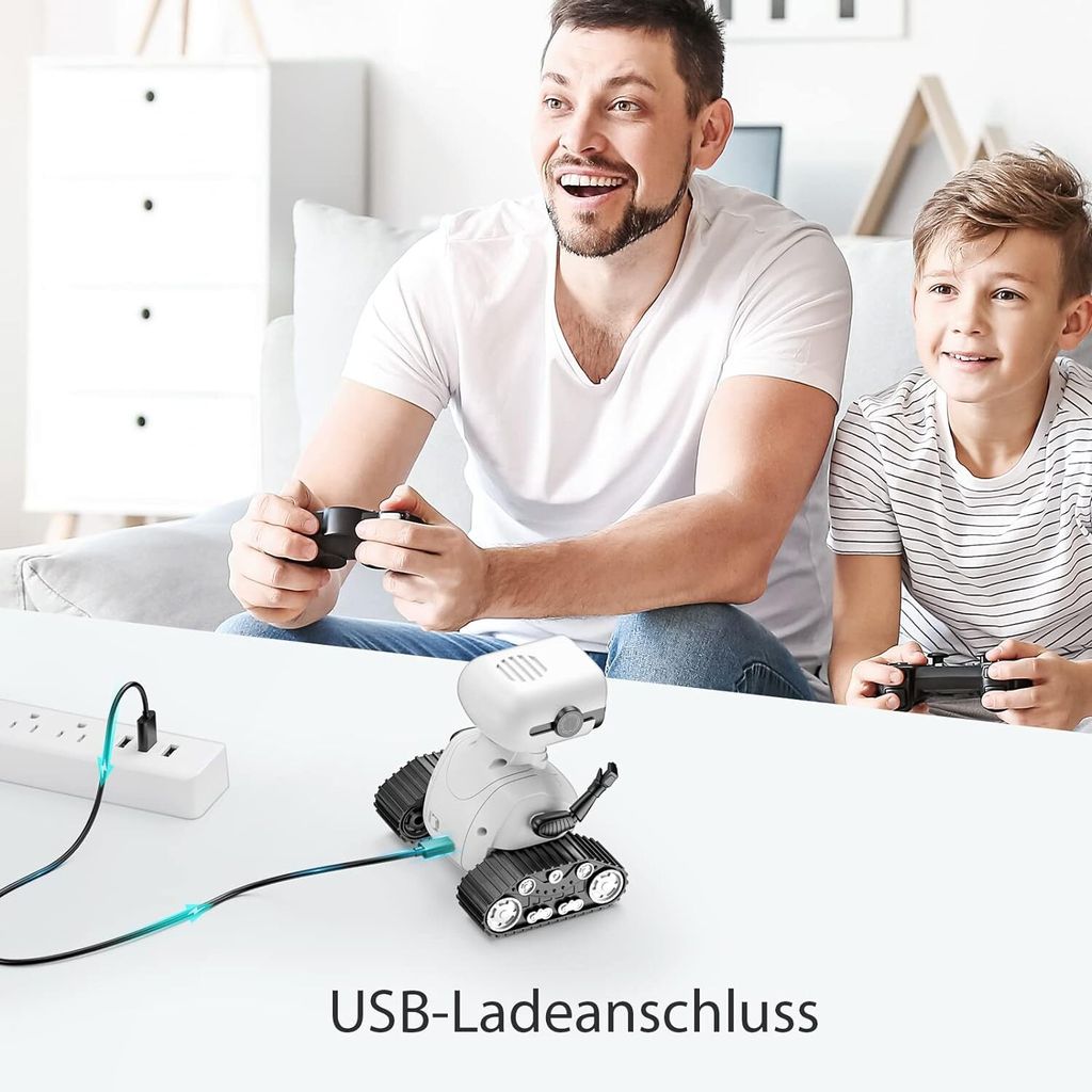 AONGAN RC Roboter Spielzeug – Tanzt, Singt & Blinkt | Ferngesteuert, Wiederaufladbar | Geschenk Für Kinder 3-9 Jahre (blau)