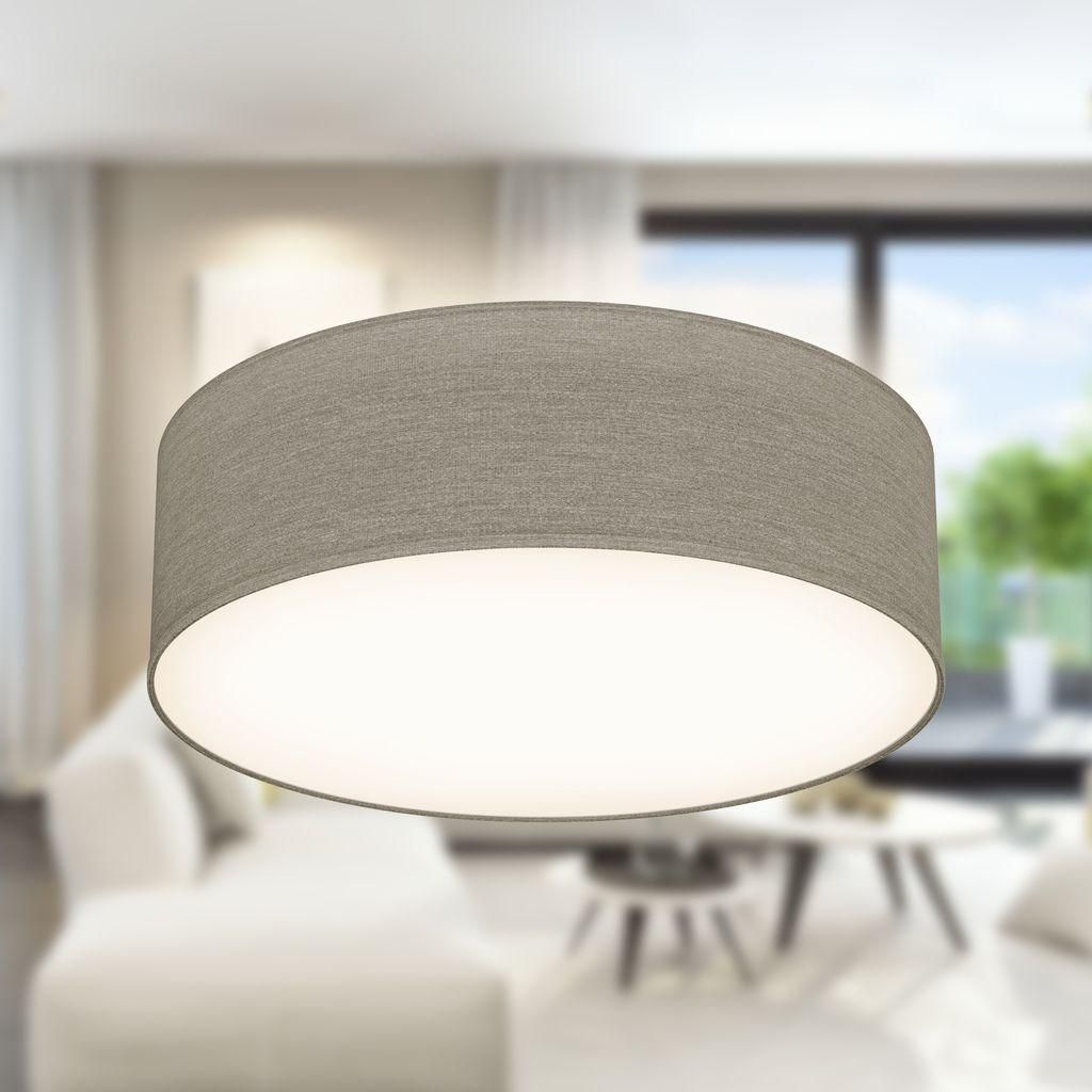 B.K.Licht plafonnier textile couleur taupe, éclairage Image du produit 