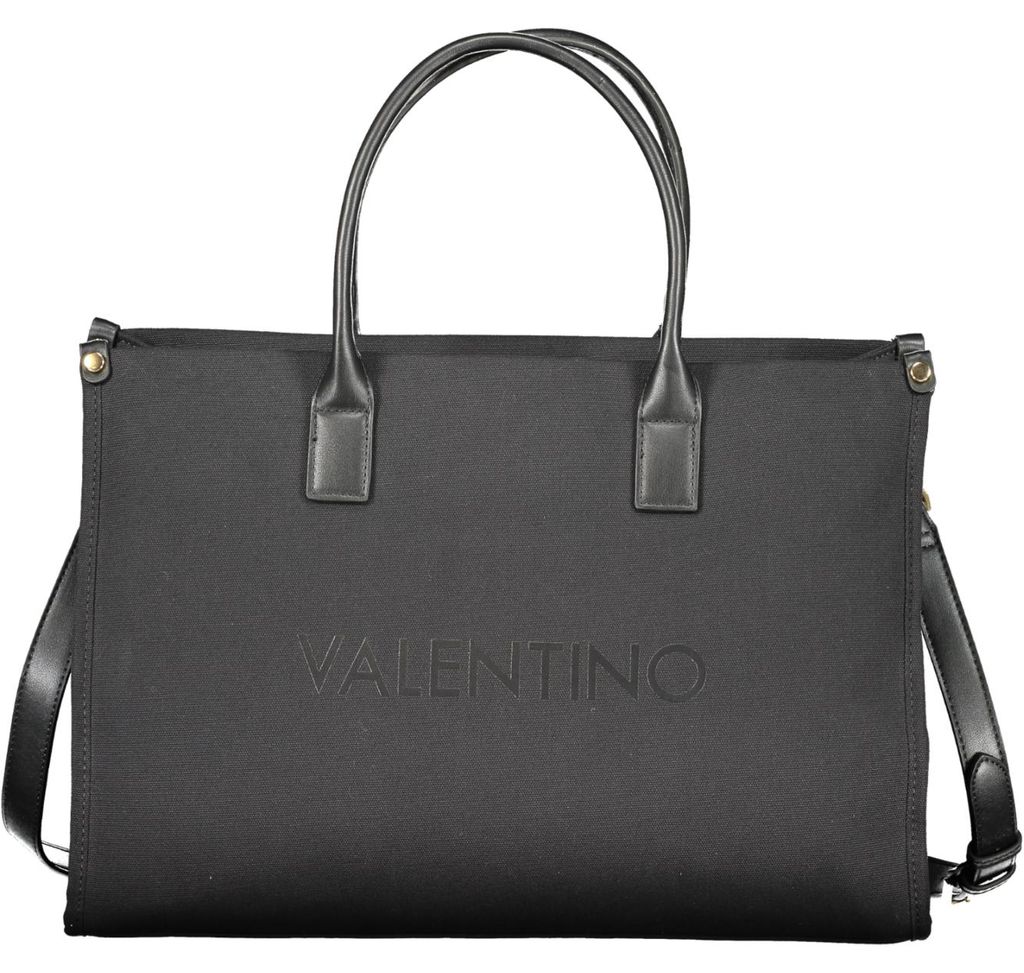 Elegante Schwarze Damenhandtasche mit Umhängegurt und Logo-Detail