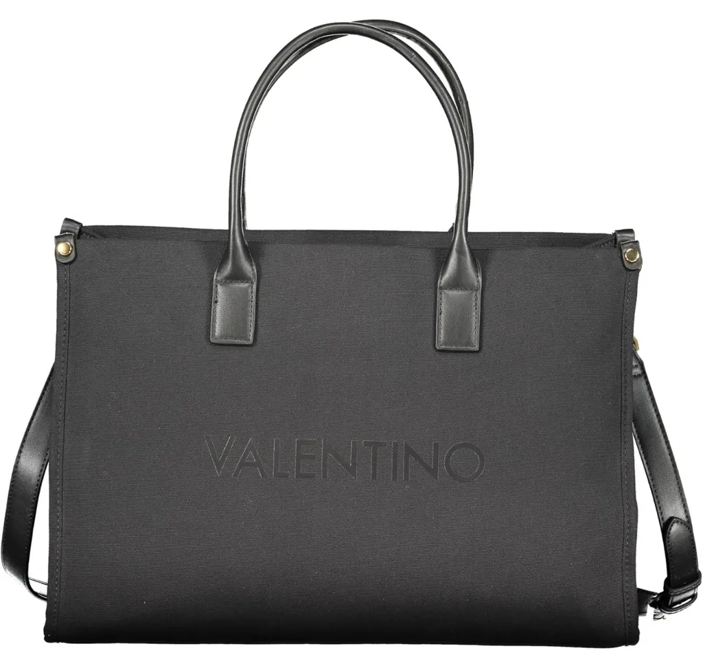 Sac à main de soirée noir avec logo argenté et bandoulière pour cérémonie