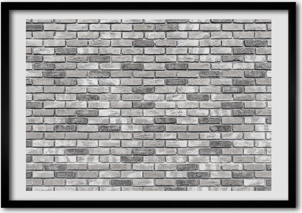 Bild - Bilderrahmen - 100 cm x 70 cm - MDF - Rahmen - Foto - Wandkunst Ziegelwand