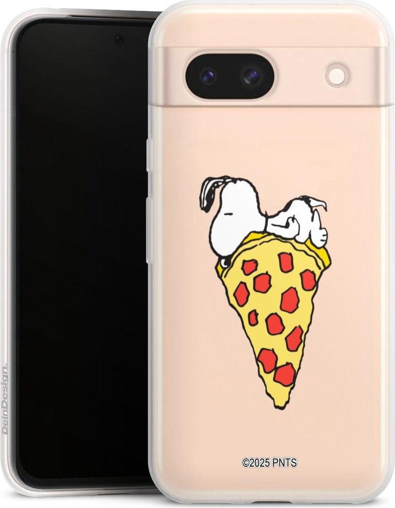 DeinDesign Slim Hülle für Google Pixel 8a Silikon Case Ultra Dünn Handyhülle Pizza Peanuts Snoopy