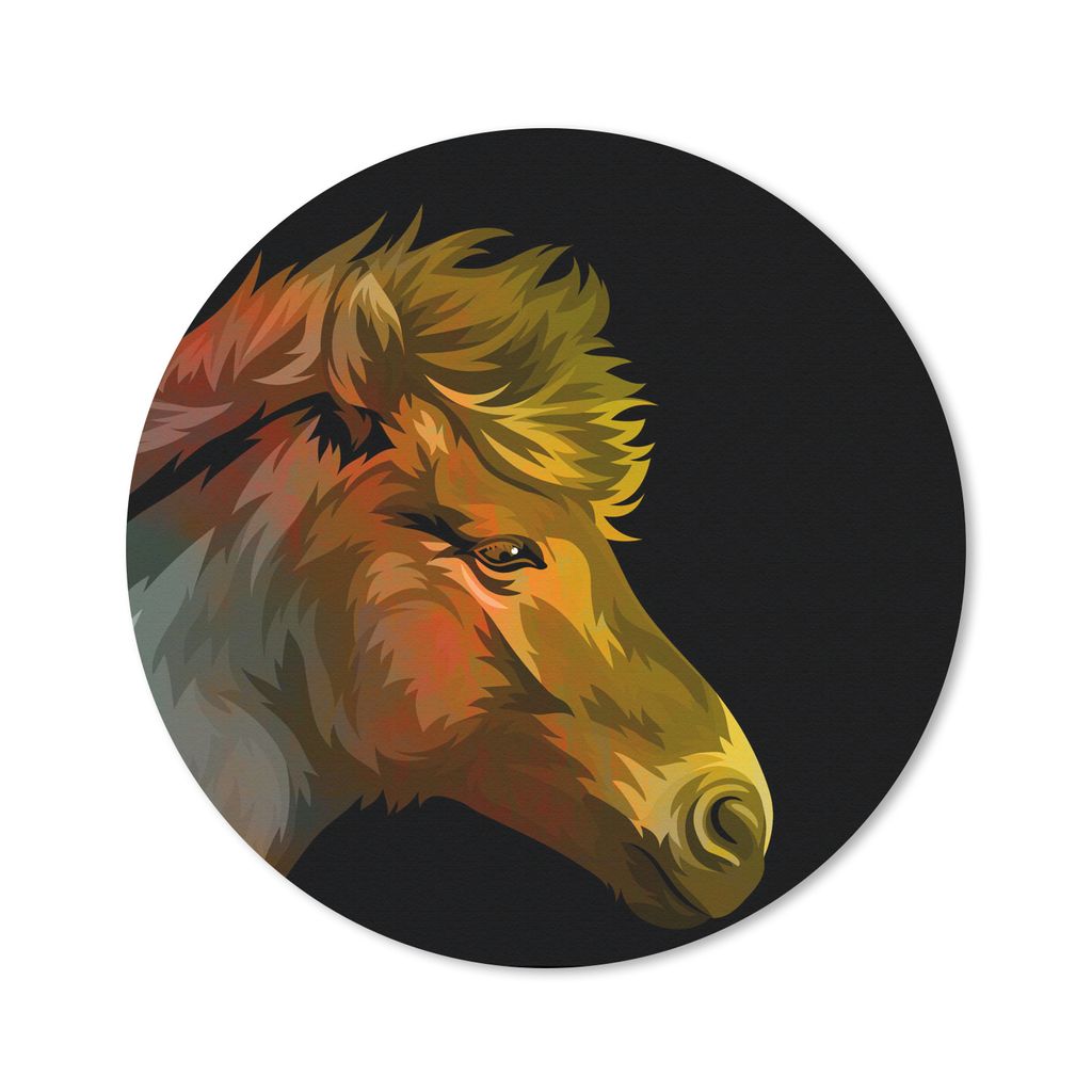MuchoWow Mauspad Mousepad Pferd - Gelb - Rot - Mädchen - Kinder - Mädchen 30x30 cm - Mousepads - Maus Mat - Pad - Mausunterlage - Tischunterlag...