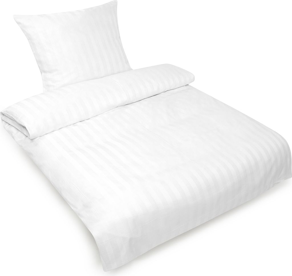 Hotelbettwäsche Set Damast Satin Streifen (25mm) in 100% Produktbild 