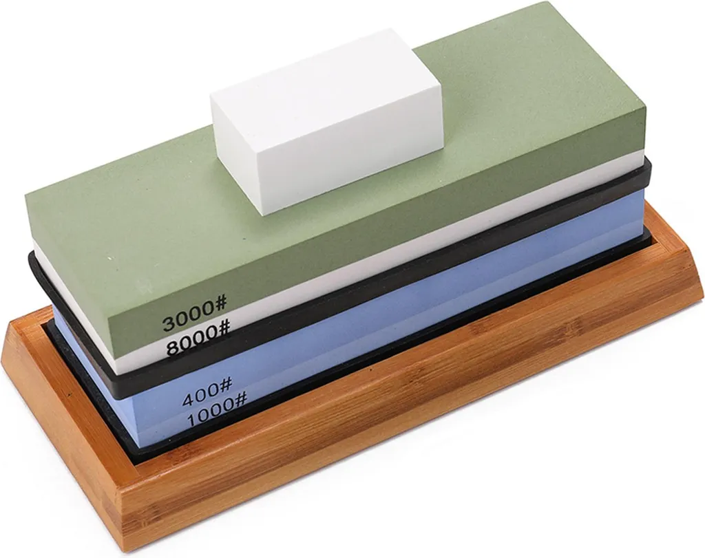 Kit Pierre à Aiguiser Grain 400 1000 3000 8000 pour Couteaux de Cuisine