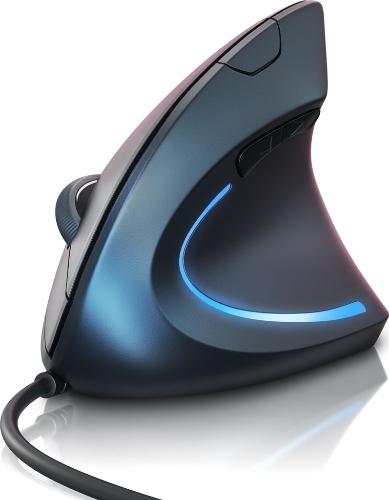 TITANWOLF - Vertikale Ergonomische Optische Maus, Vorbeugung Gegen Mausarm/Tennisarm (RSI Syndrom), 1000/1600 DPI, kompatibel mit Windows und Mac