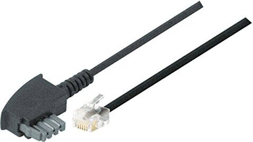TPFNet Modularkabel, TAE N St. / RJ11 St. (6P2C), Standardbelegung, schwarz, 6m