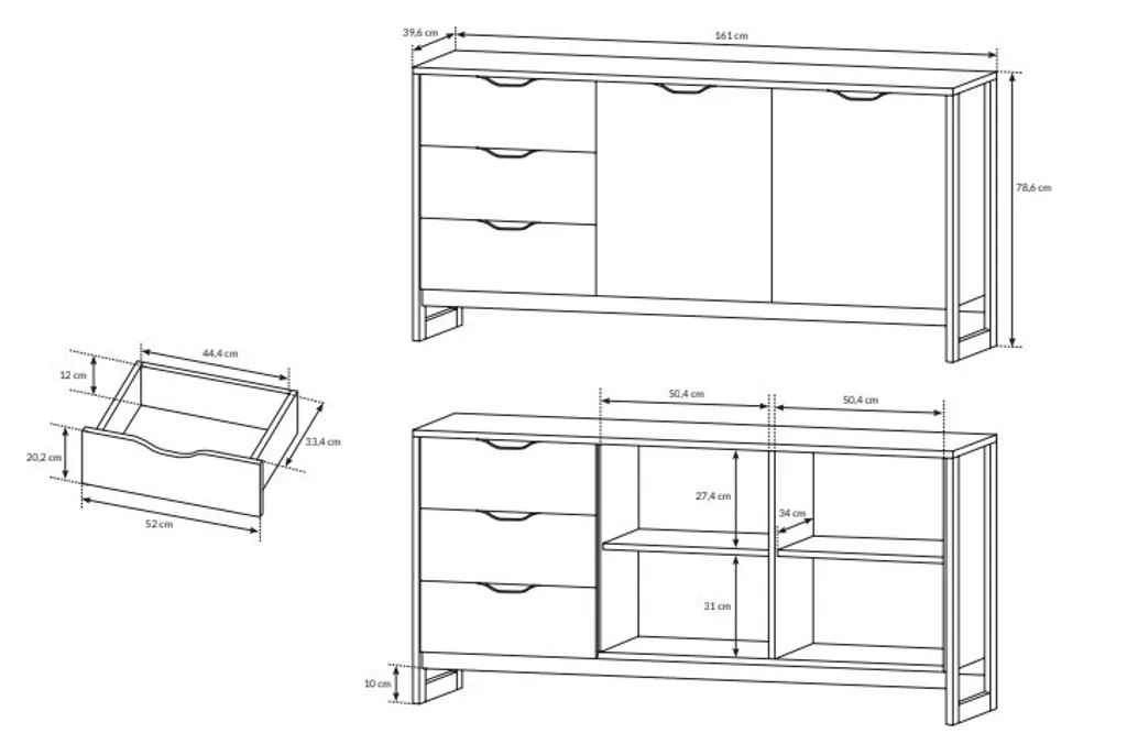 Commode Moderne 161 cm Chêne Sable Finition Mate Haute Qualité - 2