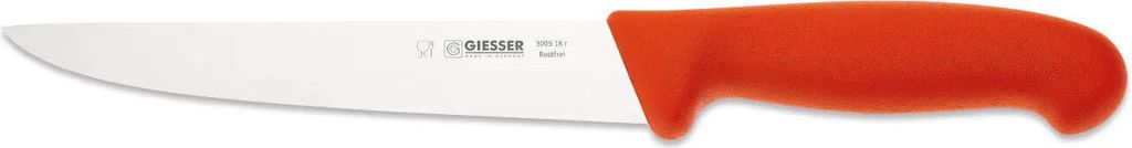 Giesser Messer Stechmesser Schlachtmesser Fleischmesser gerade starke Klinge - 18 cm, Rot