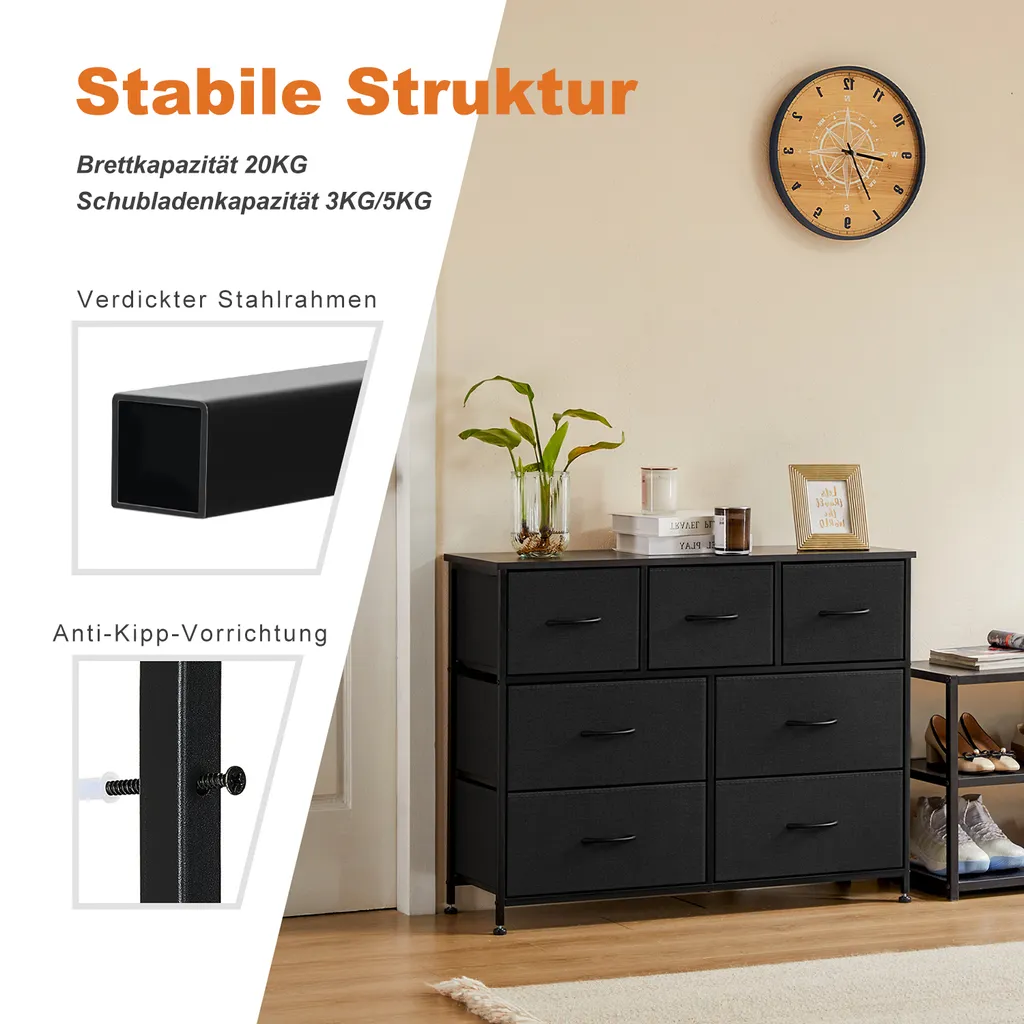 Commode de Chambre à Tiroirs Souples et Sideboard Design Industriel - 5