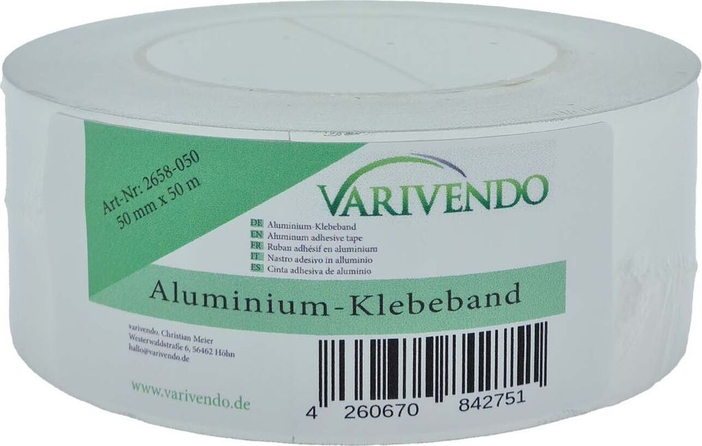 Hochleistung Aluminium Klebeband 50mm x 50m Silber - Produktbild 