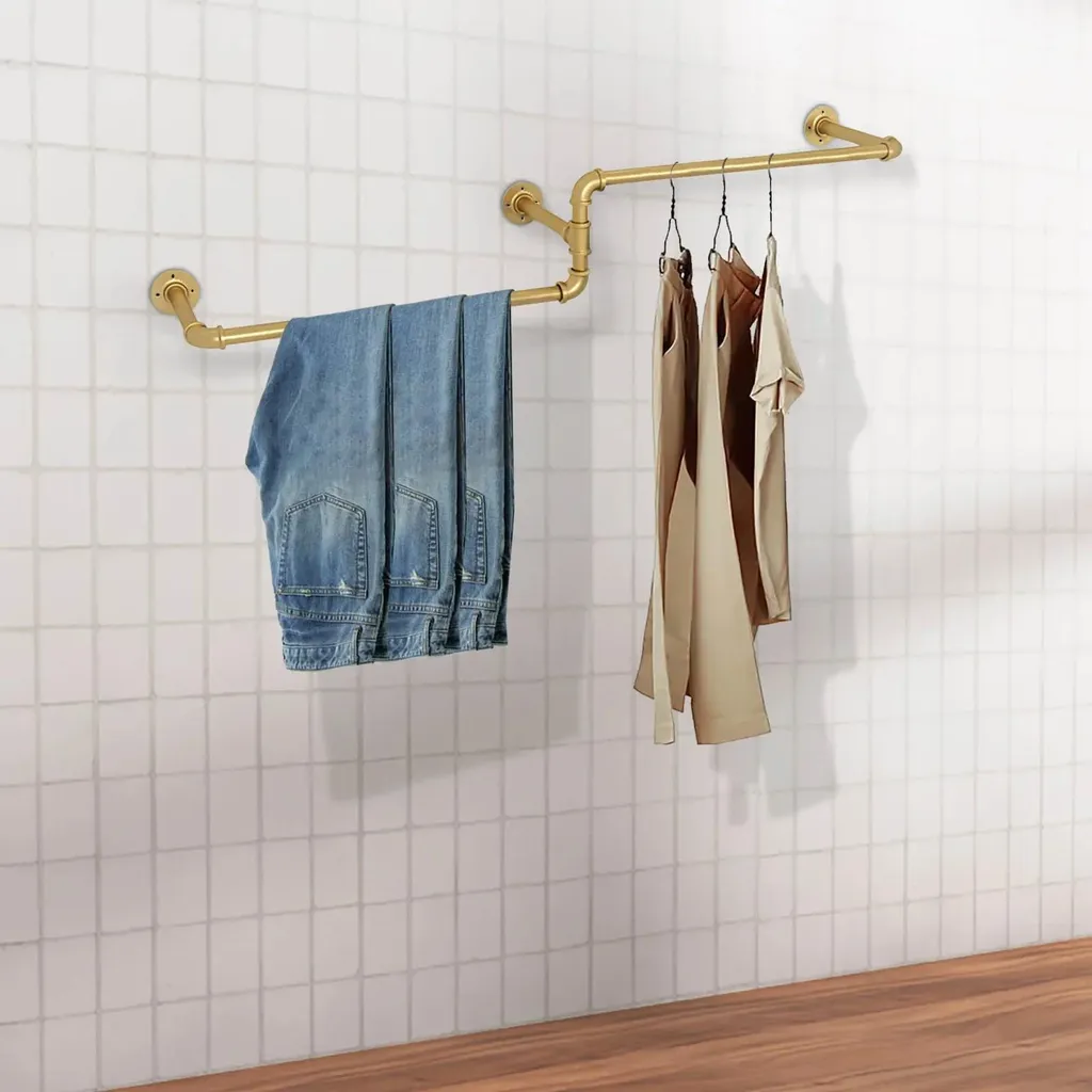 Porte-manteau métallique doré haut de gamme pour hall d'entrée
