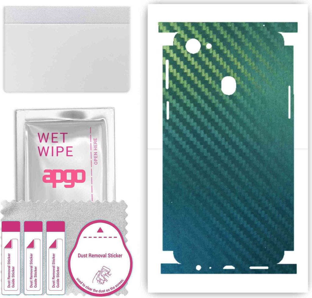 apgo Rückseite + Seiten Schutzfolie, Skin, kompatibel mit Oppo F7, Hinten Displayschutzfolie aus Vinylfolie, kratzfest, einfache Montage - Kohlens...