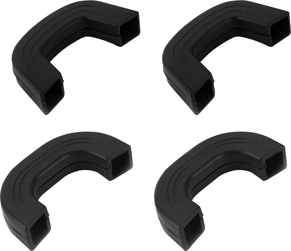 4er Set U-förmige Silikon Topfgriffe, hitzebeständig, schwarz