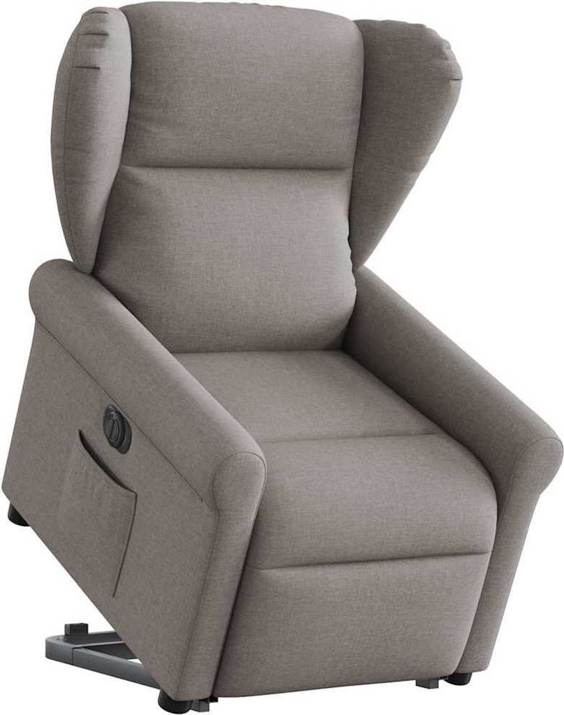 Design Relaxsessel mit Aufstehhilfe Elektrisch Taupe Stoff, Klassische Sessel Neu