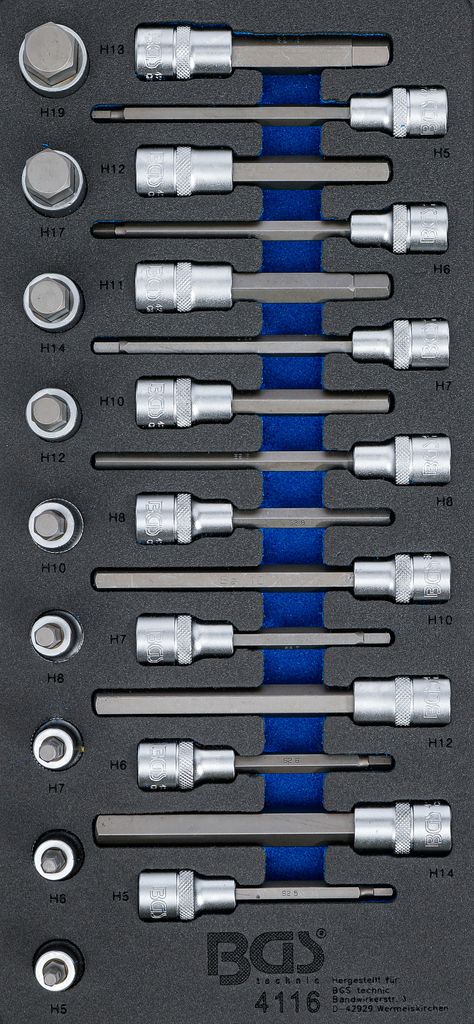 BGS technic Tool Tray 1/3: Bit Socket Set, 3000 mm, 3 kg Produktbild 