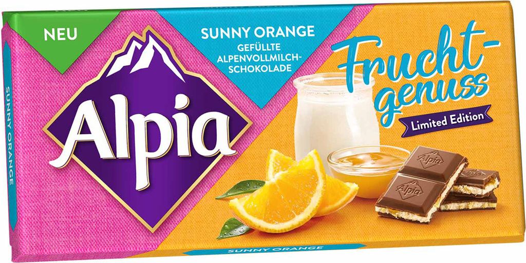 Alpia Fruchtgenuss Sunny Orange auf knuspriger Joghurtcreme Produktbild 