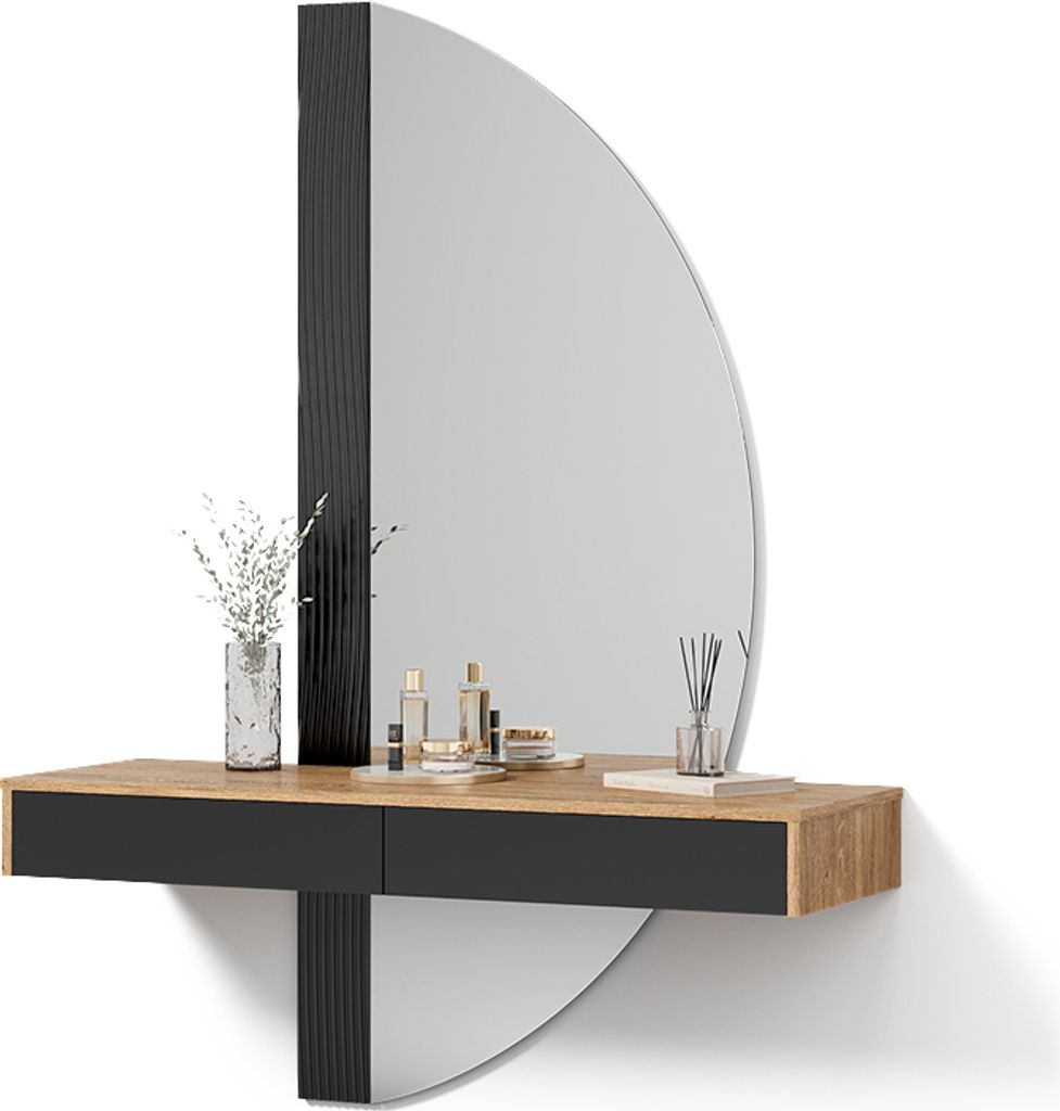 Schminktisch Livinity Ascona Schwarz 120 cm mit 2 Produktbild 