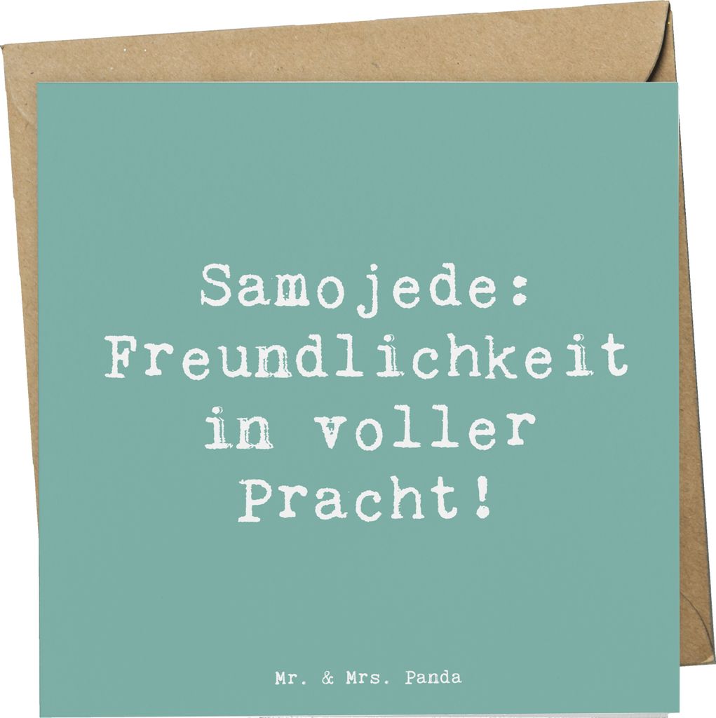 Mr. & Mrs. Panda Grußkarte Spruch Samojede Freundlichkeit - Meeresbrise - Geschenk, Pflege, Hunderasse, Samojeden-Lächeln, Klappkarte, Hundesprü...