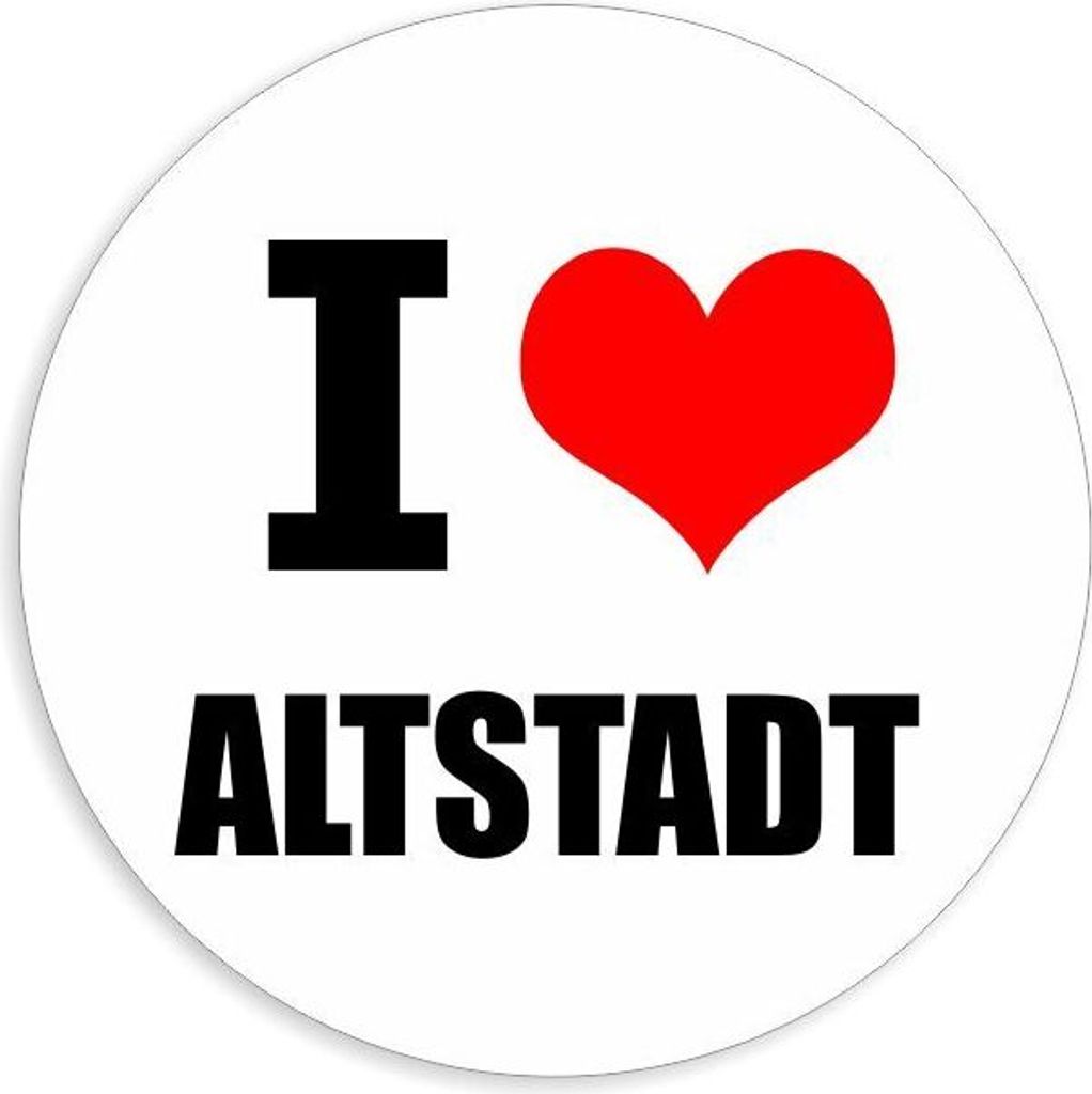 Kiwistar - Autoaufkleber - 5x5 cm - außen klebend - I love Altstadt für Auto, Laptop, Fahrrad, LKW, Motorrad Aufkleber mehrfarbig Sticker Decal