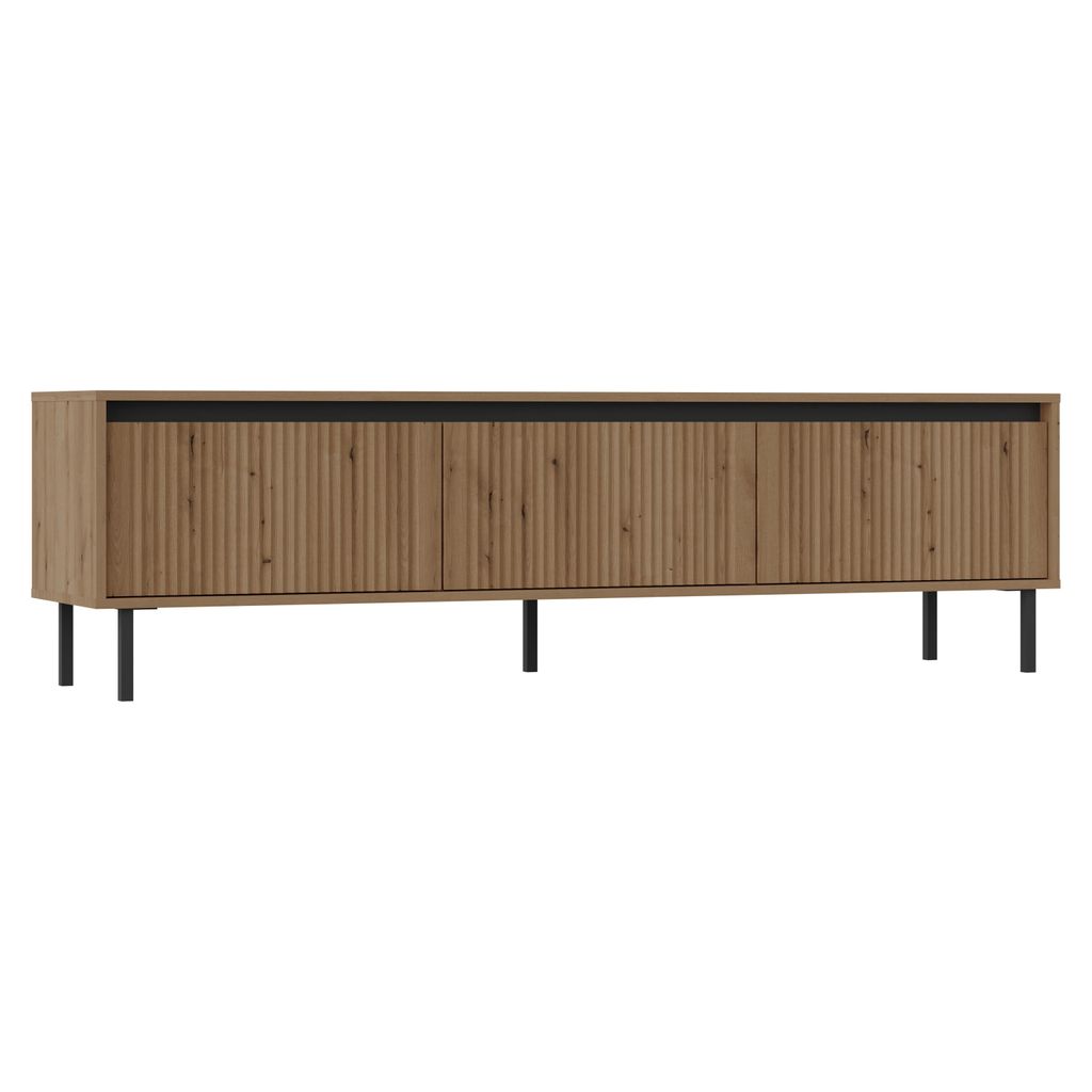 AX LIVING TV-Lowboard Bodrum TV-Schrank 3 Schubladen 178 cm Eiche Evoke