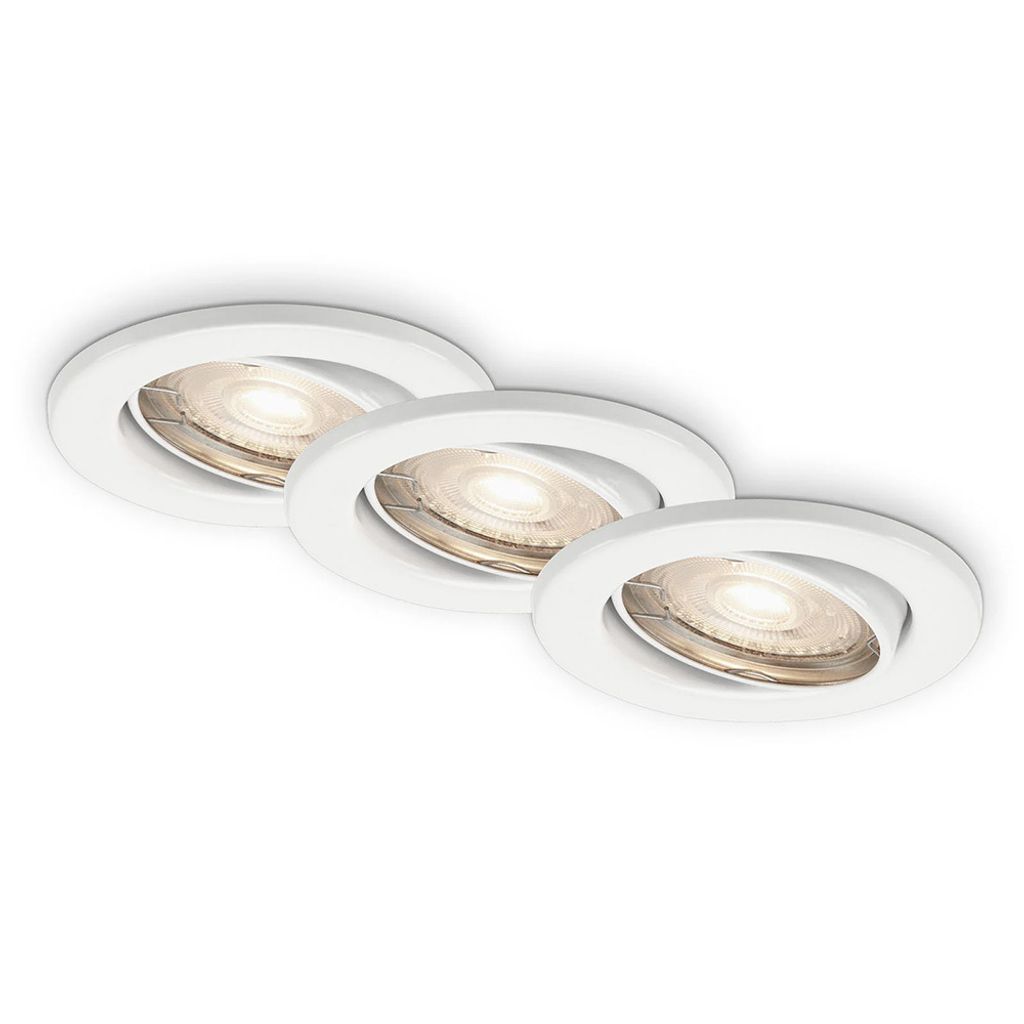 Briloner PRISMA LED Einbauleuchten 3er Set Weiß 3x5W 350lm Produktbild 