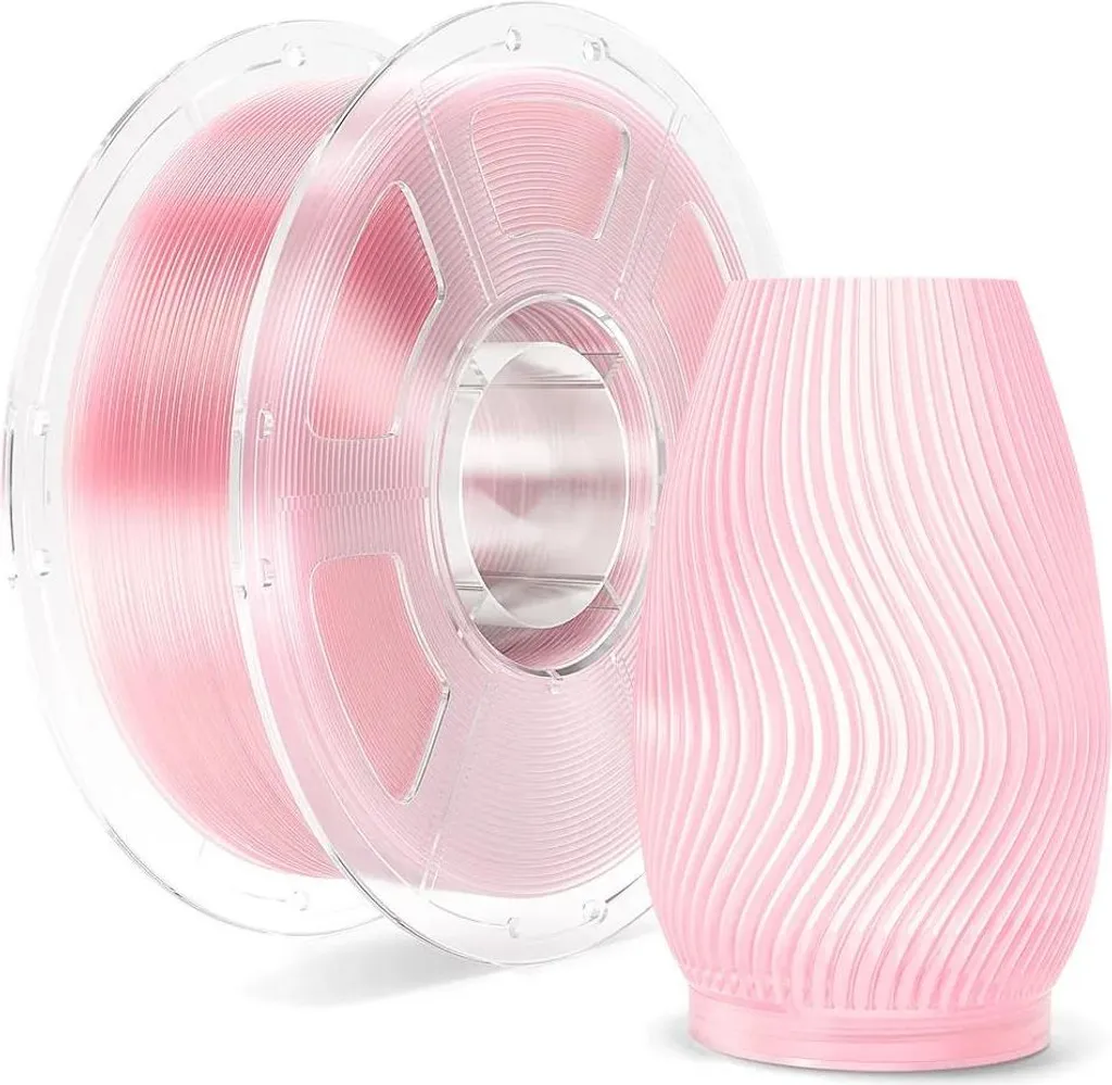 filamento per stampante 3D - PETG ad alta velocità - 1 kg - trasparente - 30-600 mm/s - 230-250 °C - rosa chiaro