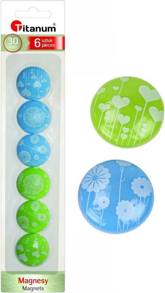 Whiteboard-Magnete 30mm 6 Stück Blumen Titanum