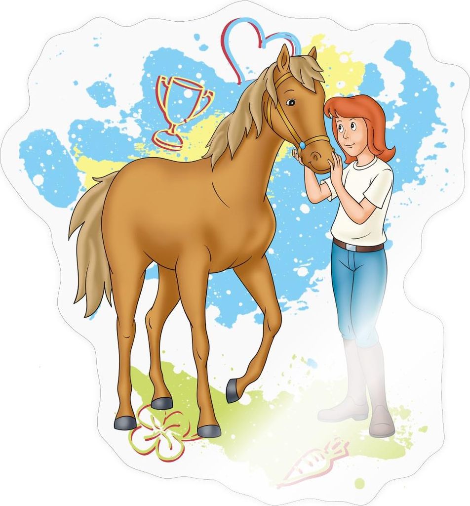 Spreadshirt Bibi Und Tina Pferd Amadeus Sticker Aufkleber, 10 x 10 cm, Transparent glänzend