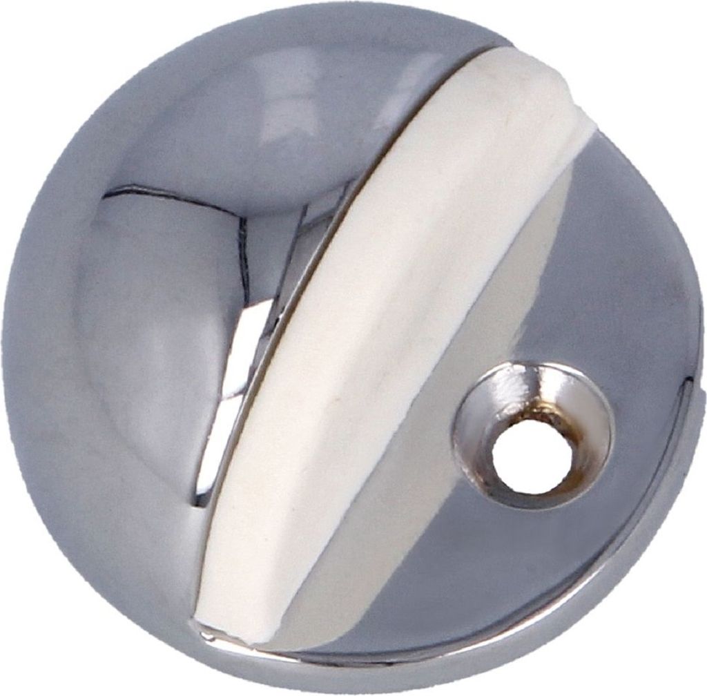 Türstopper Bodentürstopper Ausführung in chrom glänzend Gummi weiß Türpuffer aus Metall