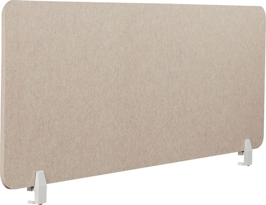 BELIANI Schreibtisch Trennwand Beige Stoff PET Kunststoff 160 x 50 cm zum Aufstellen Klemmen Schallschutz Sichtschutz Pinnwand Büro Home Office