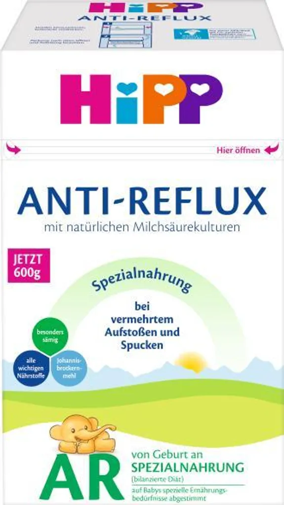 Lait Anti-Reflux Hipp 2304 à la Caroube 600g : Formule Confort Gastro