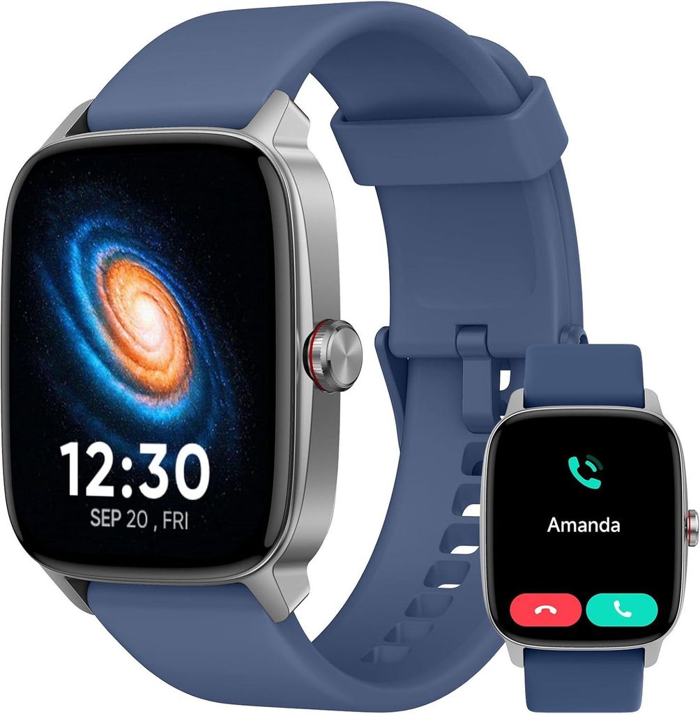 YMZ Smartwatch 185 Inch Fitness Tracker Bluetooth Calls AI Sprachassistent 100 Sportmodi Uhr für iOS Android