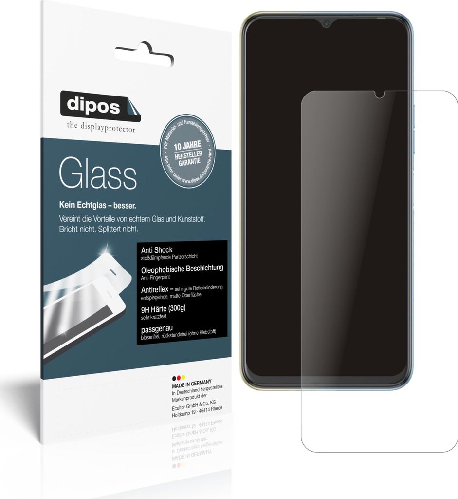 2x Schutzfolie für Tecno Spark 8P matt - Anti-Shock 9H Folie dipos Glass Kunststoffglas