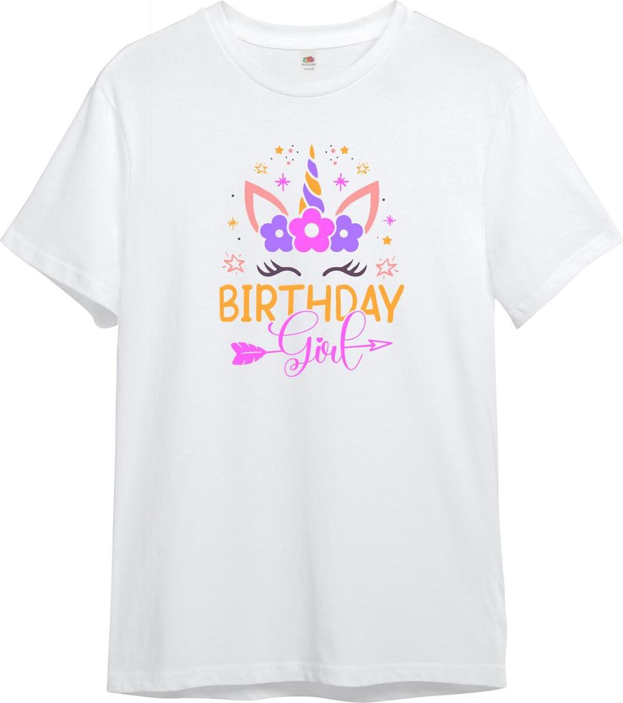 PAULGOS Kinder T-Shirt, Einhorn Birthday Girl