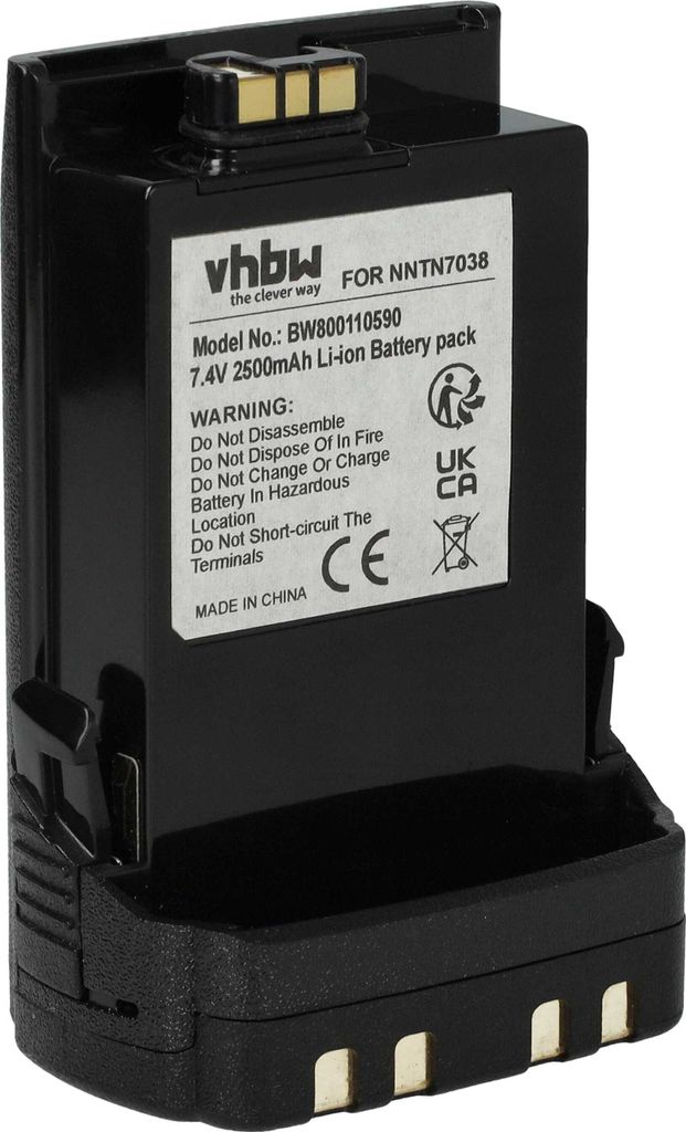 vhbw Akku kompatibel mit Motorola APX6000 P25, APX5000, APX6000, APX6000XE P25, APX7000, APX6000XE Funkgerät, Walkie Talkie (2500 mAh, 7,4 V, Li-Ion)