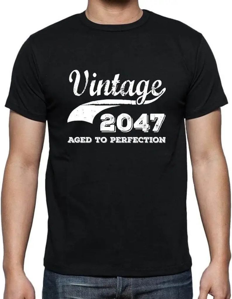 Herren Grafik T-Shirt Bis zur Perfektion gereift 2047 – Aged To Perfection 2047 – Öko-Verantwortlich Vintage Jahrgang Kurzarm Lustige Druck Ge...