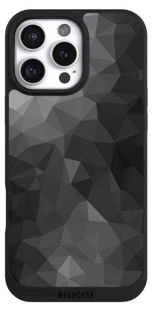 NIVOCASE Handyhülle für Apple iPhone 16 Pro Max Hülle NIVOpure Case Schwarz Mosaik Muster Tarnmuster