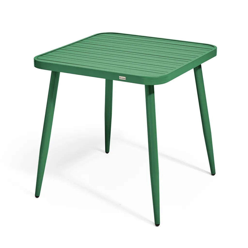 Table de jardin pour balcon ou terrasse vert olive Bristol en alu 70cm