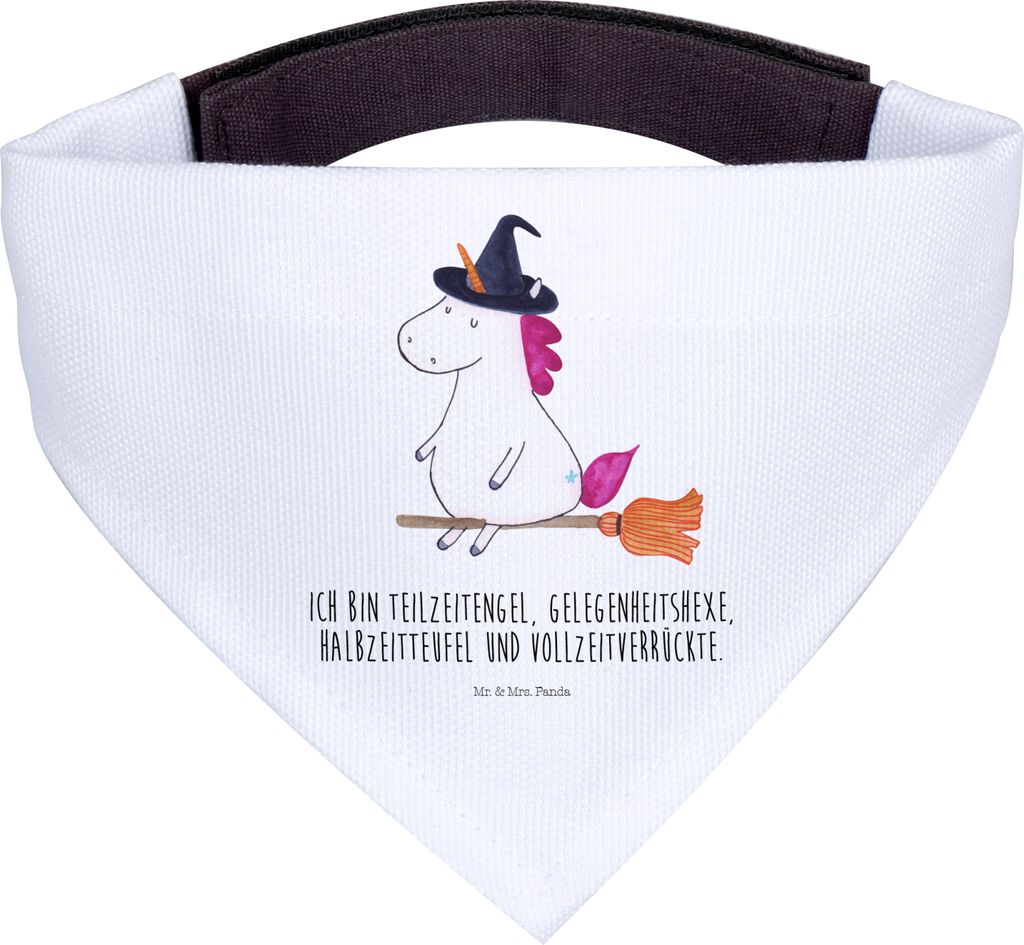Mr. & Mrs. Panda Halstuch Für Hunde Einhorn Hexe - Weiß - Geschenk, Hundehalstuch, Hals Tuch, Freundin, Unicorn, Hund, Einhörner, Teufel, Bandan...