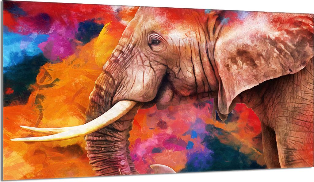 Glasschutzplatte für den Herd 90x52 Elefant