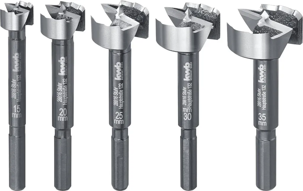 Set 5 Punte kwb Speed Forstner DIN 7483 G per Trapano a Batteria