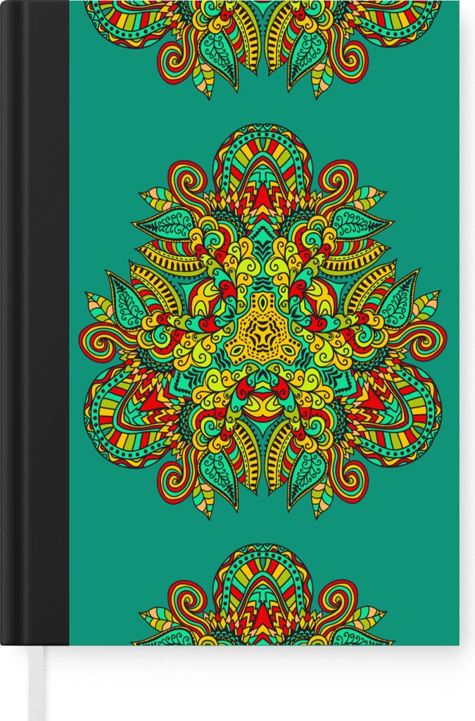 MuchoWow Notizbuch Tagebuch Haushaltsbuch Notebook A5 Muster - Locken - Folklore - Notizblock - Notizheft - Notebook - Schreibblock - Papier