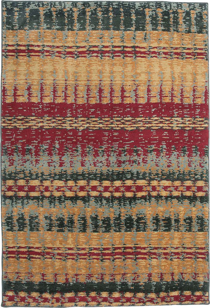 BELIANI Teppich Bunt Polyester 160 x 230 cm Kurzflor Gestreift Getuftet Rechteckig