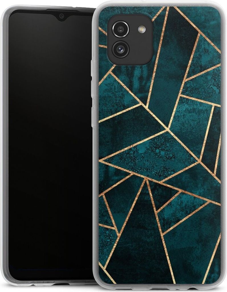 DeinDesign Handyhülle für Samsung Galaxy A03 Silikon Hülle Case Smartphone Schutzhülle Elisabeth Fredriksson Gold & Kupfer Stein