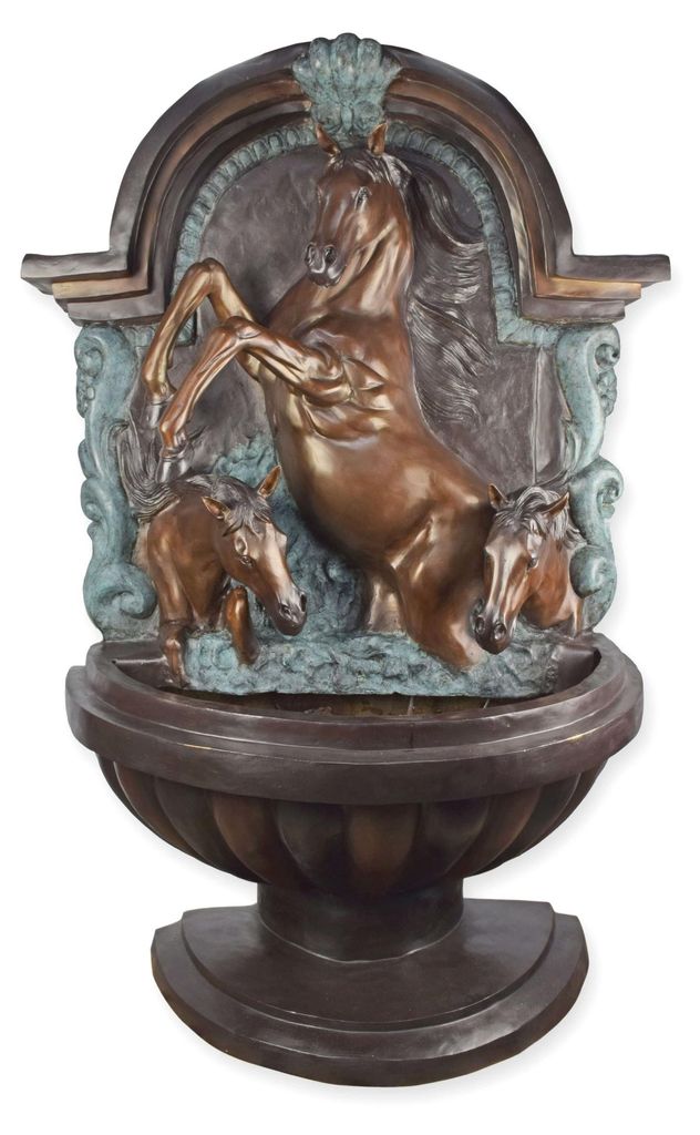 Brunnen aus Bronze Pferde Replikat Retro Design Dekoration
