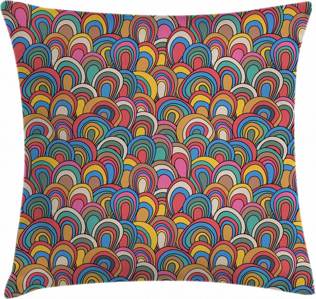 ABAKUHAUS Bunt Kissenbezug, Nautical Wellen-Entwurf, Dekokissenhüllen Waschbar Inn/Outdoor Beidseitiger Druck mit Reißverschluß, 45 x 45 cm, Meh...