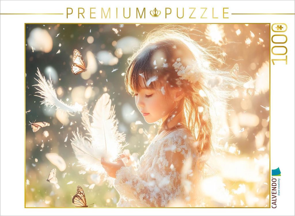 CALVENDO Puzzle Im Wind tanzt ein Geheimnis, das nur Kinderherzen hören | 1000 Teile Lege-Größe 64x48cm Foto-Puzzle für glückliche Stunden