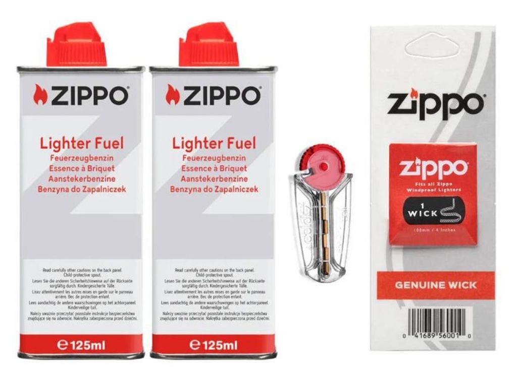 Zippo Feuerzeug Ersatzteilset 4-teilig Original Docht Feuersteine Zubehör USA
